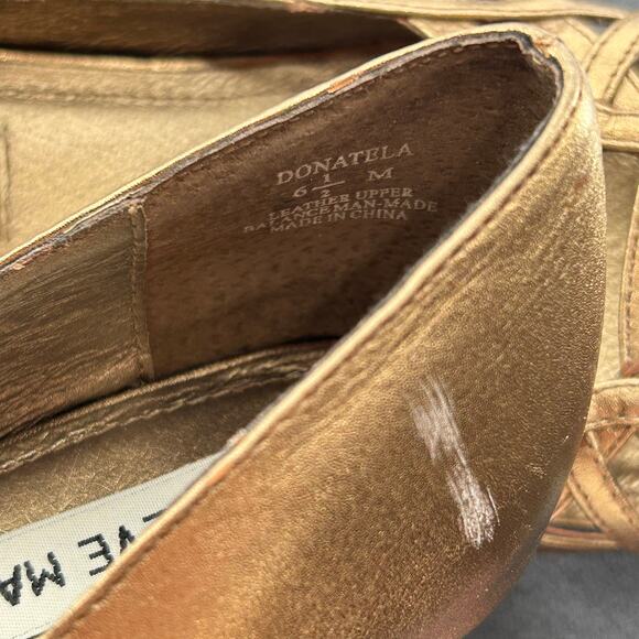 VTG y2k Women's Summer Bronze Gold Steve Madden Donatela Stiletto Heels Sz 6.5M - Picture 8 of 9